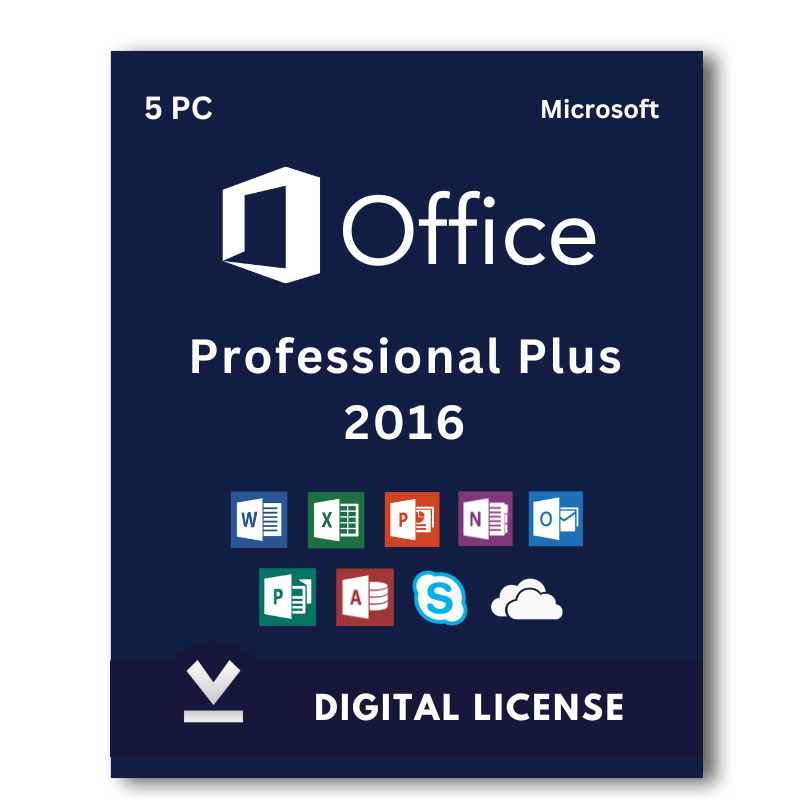 Microsoft Office 2016 Professional Plus 5 PC License Key