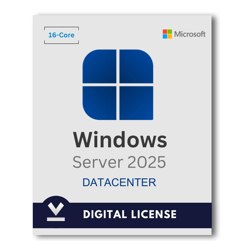Microsoft Windows Server 2025 Datacenter 16-core License Key
