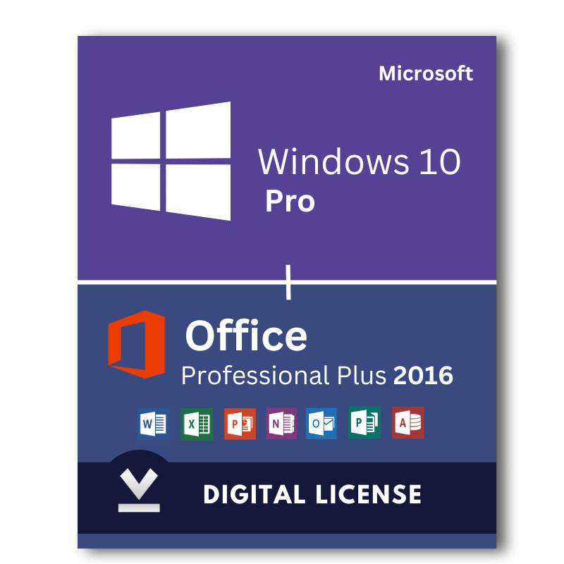 Windows 10 Pro + Microsoft Office 2016 Professional Plus Bundle